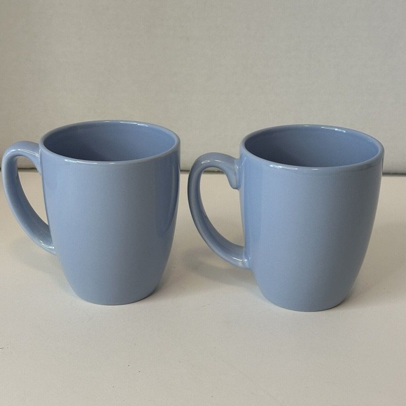 CORELLE Coordinate Stoneware Light Sky Blue coffee Mugs set of 2 CLEAN/VINTAGE - Picture 5 of 9